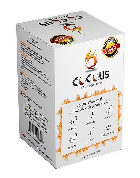 COCOUS NATURAL COCONUT CHARCOAL INCENSE HOOKAH SHISHA NARGUILE COAL COCONUT SHELL BRIQUETTE COALS 1KG-72 PIECES 25MM CUBES