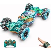 HOSHIPLAY RC Cars, 1:12 Gesture Sensing Stunt Car Toys for Boys Girls 6-12 Year Old, 4WD Hand Remote Control Toy 360° Rotate Transform Off-Road Drift with Lights Sound, Birthday Xmas Gifts for Kids
