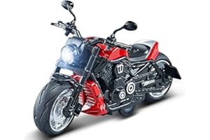 Gilumza Pull Back Motorcycles Toy, Moto Gift with Music Lighting, Wolverine Motorcycle Toys for Boys Kids Age 3-12 Year Old (Red)