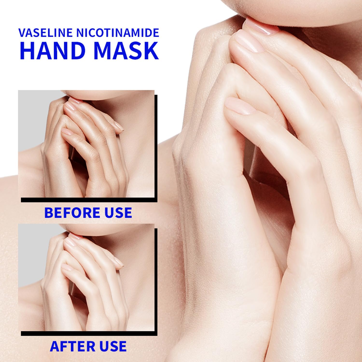 Hand Masks for Dry Hands Moisturizing Spa Hand Gloves Vaseline Shea Butter Milk Extract with Cream Lotion Rough Skin Repair Glove Hand Care 3 Packs