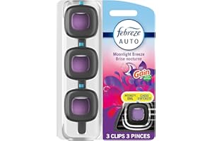 Febreze Auto Air Freshener, Odor-Fighting Automotive Vent Clip, Scented Car Accessories, Long Lasting for Strong Odors, Gain 