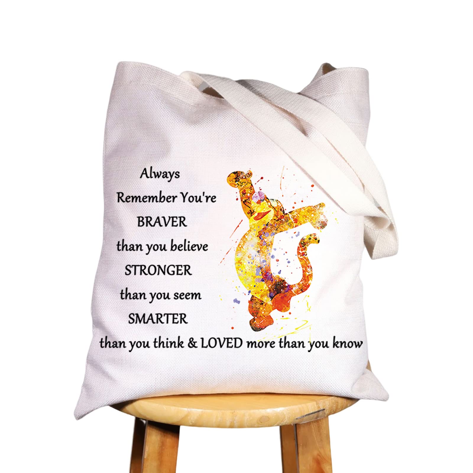 WZMPA Tiger Cosmetic Makeup Bag Tiger Fans Gift You Are Braver Stronger Smarter Than You Think Tiger Makeup Zipper Pouch Bag For Women Girls (Always Tiger Tote), Always Tigger Tote, Fit