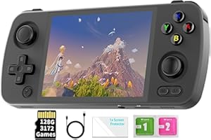 VOACLE RG405M Retro Handheld Game Console , Aluminum Alloy CNC Android 12 System 4.0 Inch IPS Touch Screen with 128G TF Card 3172 Games Compatible with 5G WiFi and Bluetooth 5.0 (Black)