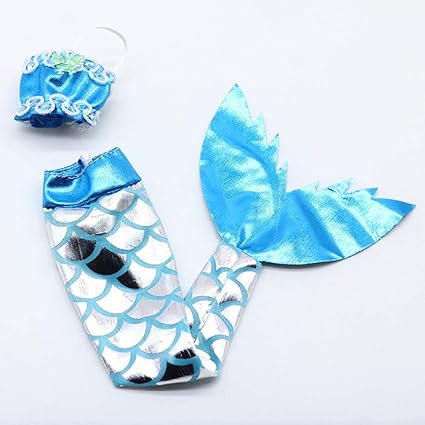 arriba Best Choice 6 Colors Lovely Mermaid Tail Swimsuit Dress Replacement Suit for 29Cm 11 Inches Doll Children Girl Toy(None Blue)