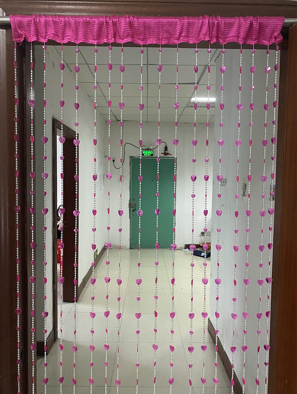 ZiDeTang Acrylic Beaded Door Curtain Home Décor Tassel Room Divider Curtain (100cm by 195cm, Heart Rose)