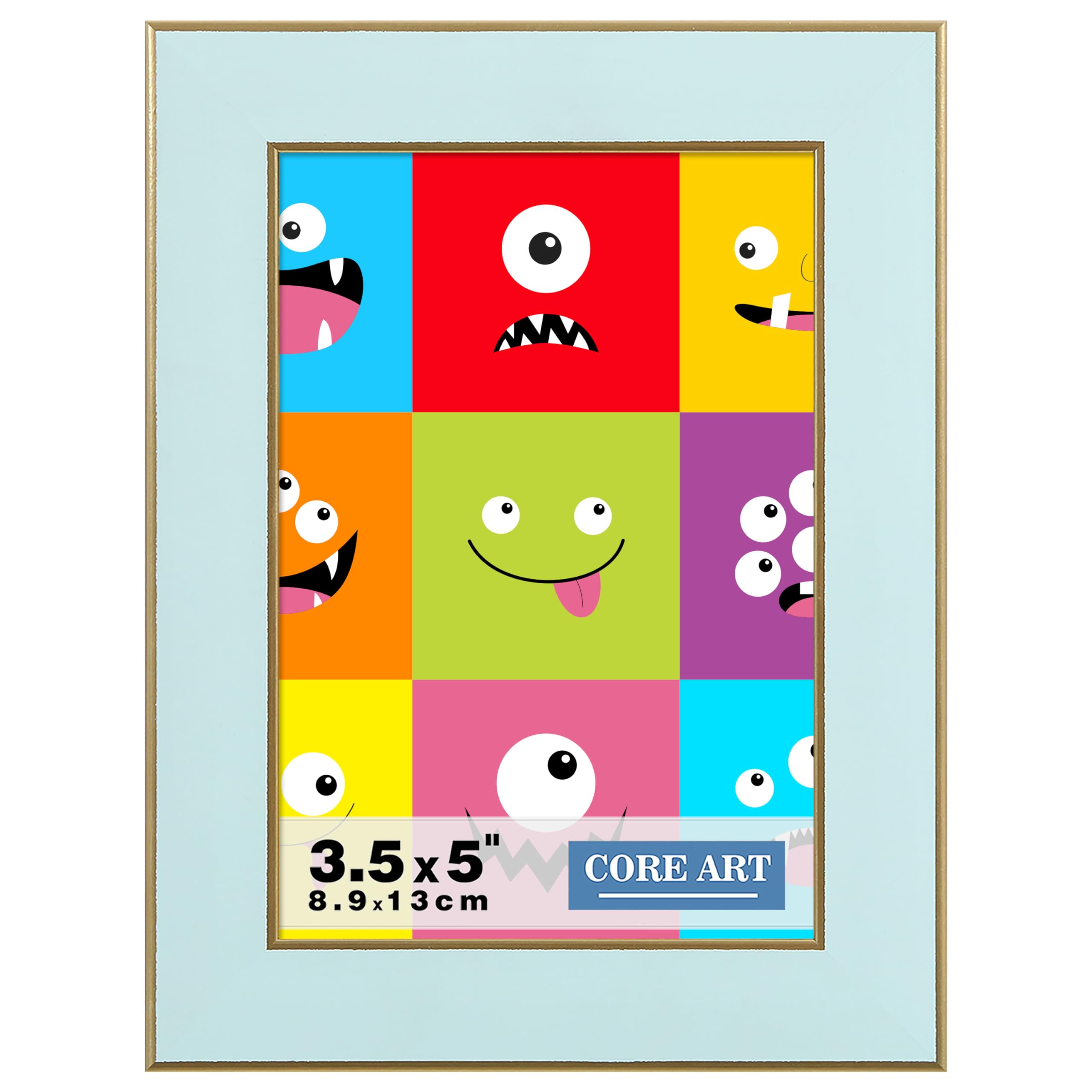Photo 1 of CORE ART 3.5x5 Picture Frame Soft Blue, 3.5 by 5 Colorful Photo Frame with HD Plexiglass, Wall or Tabletop Display