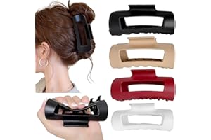 4.2inch Soft and Flexible Merlot Cloud Claw Clip 4-Piece Set Comfortable Large Soft Silicone Hair Clips Unsnappable Hair Clip
