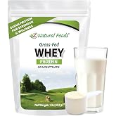Z Natural Foods Grass-Fed Whey Protein Concentrate - Cold Processed, 1 lb | Clean Whey Protein Powder from New Zealand, Mixes in Water, Milk or Juice, For Shakes &amp; Smoothies