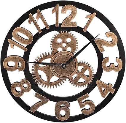 Lokauf Horloge Murale Vintage 45cm Grande Horloge Murale Bois Pendule Murale Silencieuse Deco Vintage Amazon Fr Cuisine Maison