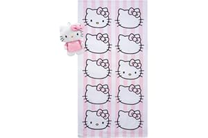 Jay Franco Hello Kitty Bath Towel & Bath Buddy Set - Bathtub Accessories - Includes 25 x 50 Inch Microfiber Towel 10 Inch and White Kitty Water Play Buddy