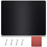 Yaocom Stainless Steel Backsplash Range Hood Stove Backsplash Back Stainless Steel Sheet for Kitchen Wall Splatter Metal Wall Panels with Screws and Hanging Towel(Black,24×30 Inch)