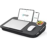 Portable Laptop Lap Desk with Pillow Cushion, Fits up to 17 inch Laptop, Laptop Stand with Device Ledge and Phone Holder, for