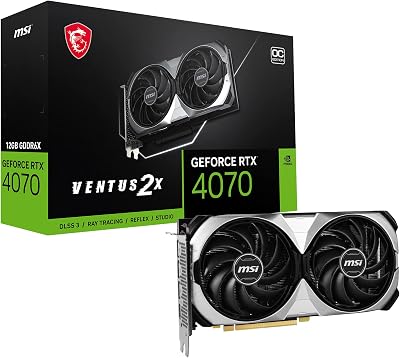 MSI Gaming RTX 4070 12GB GDDR6X Graphics Card Ventus 2X OC Ada Lovelace