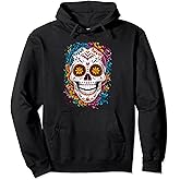 Halloween Calavera Sugar Skull Dia De Los Muertos Pullover Hoodie