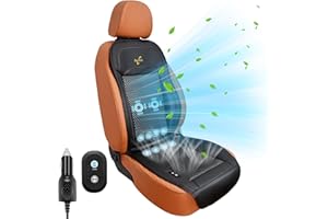 ZenRui Cooling Car Seat Cover with Massage,12v-24v Cooling Car Seat Cushion for Summer Driving,Ventilated Car Seat Cover with Air Conditioning System for Car SUV Truck Universal Fit,Luxury Black
