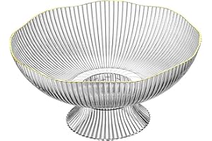 RASTKY Detachable Fruit Plate Elegant Decorative Plastic Bowl with Draining Holes for Snack Candy Kitchen Counter Fruit Baske