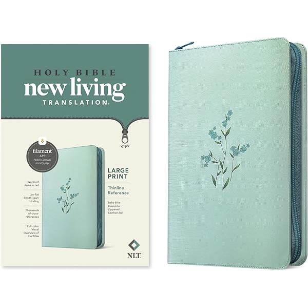 NLT Large Print Thinline Reference Zipper Bible, Filament Enabled