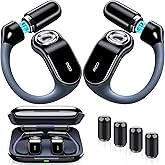OJW Open-Ear Headphones with Earhooks, Replaceable Battery & Case, Bluetooth 5.4 Sports Headset, IPX7 Waterproof, Mic, Touch Control, Type-C Charging, Compatible with iPhone & Android