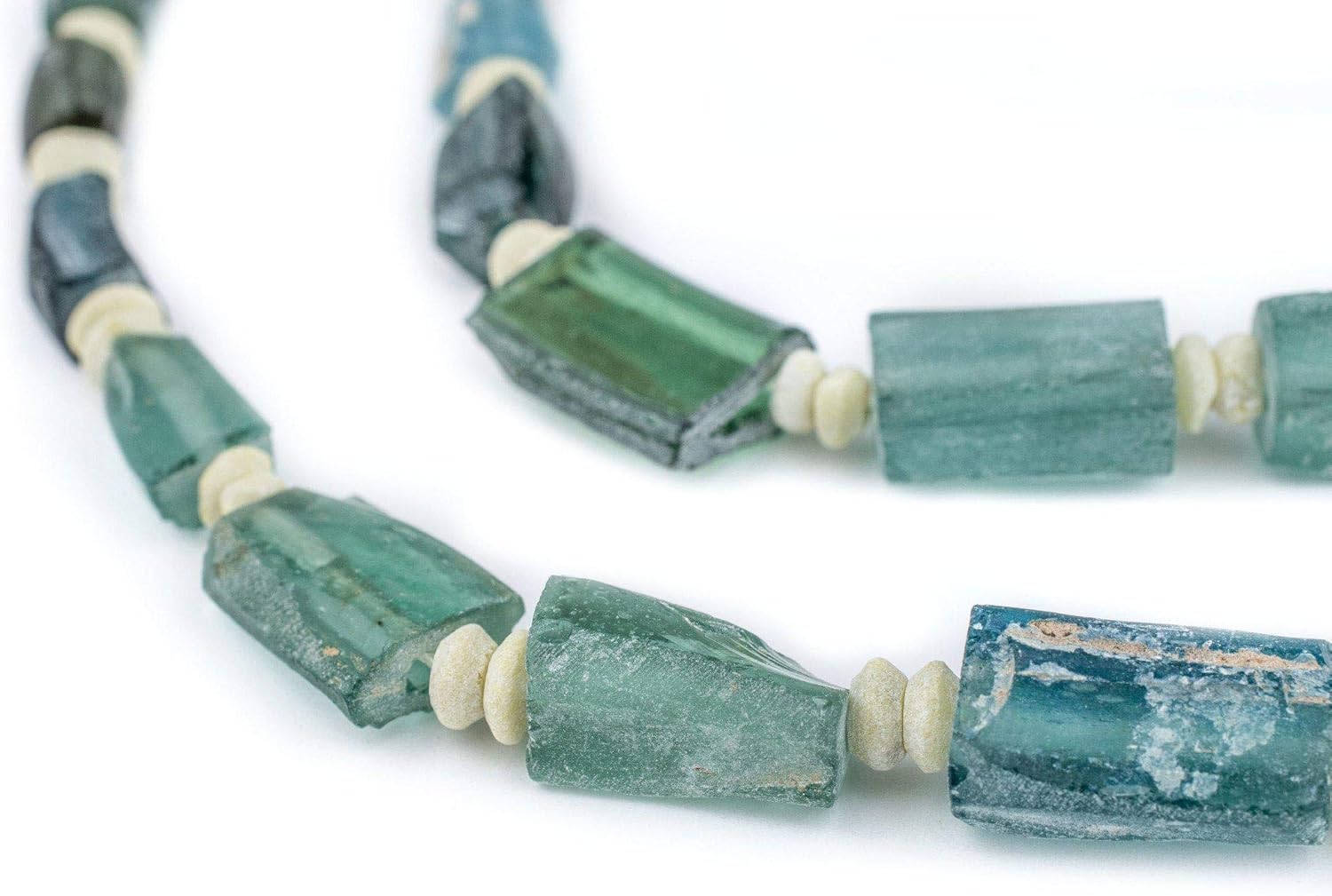 Rectangular Dark Roman Glass Beads, 100 Authentic and