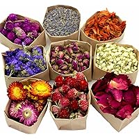 Organic Dried Flowers-Candle&Soap Making,Caffeine-Free Tea, Gluten-Free,Non-GMO Perfect for Tea,Baking,Lemonade,DIY Beauty, S