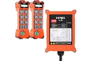 SLOHEXTTED 8 Channel Button Wireless Crane Remote Control Industrial Radio Overhead Bridge Hoist Crane Controller 2 Transmitters and Receiver H108 12-65V