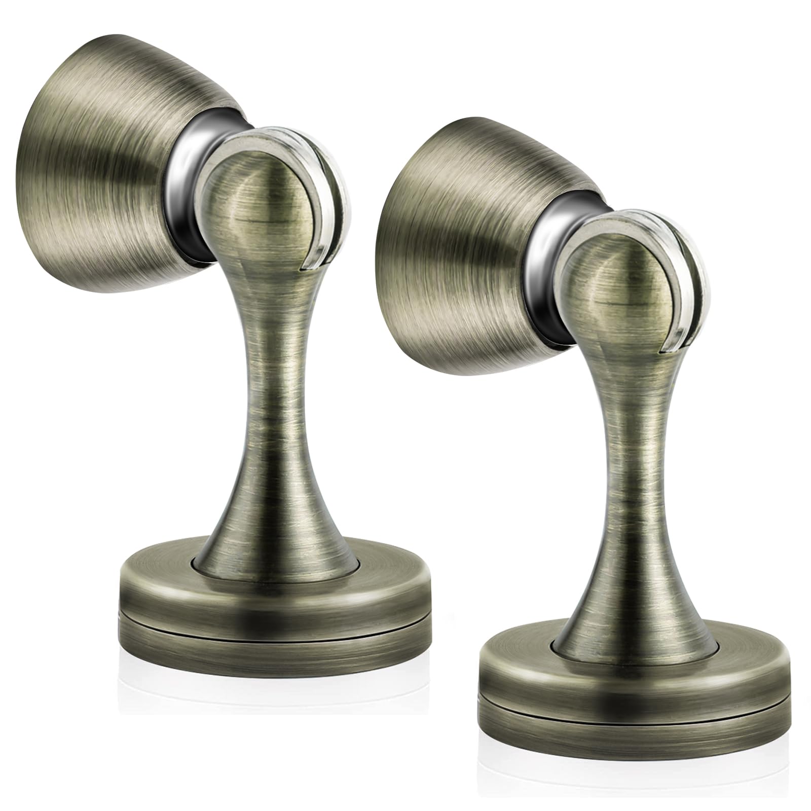 KOLAKO Magnetic Door Stop, Bronze Magnetic Door Stopper, Heavy Duty Solid Metal Soft Magnet Door Catch Modern Magnetic Doorstop for Bottom of Doors Installed to Keep Door Open