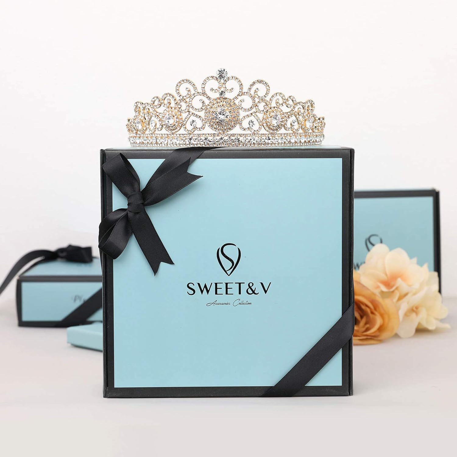 SWEETV Royal Full King Crown - Metal Crowns and Tiaras for Men Prom King Party Hats Costume Accessories, Gold: Beauty
