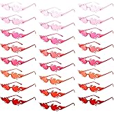 Matcheck 24 Pack Fire Flame Rimless Sunglasses Retro Colored Party Glasses Bulk Gradient Transparent Fun Eyeglasses Women Men
