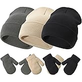 Baby Hats and Mittens Set Infant Toddler Beanie Caps Hospital Hat Set Newborn Gloves for Baby Boys Girls