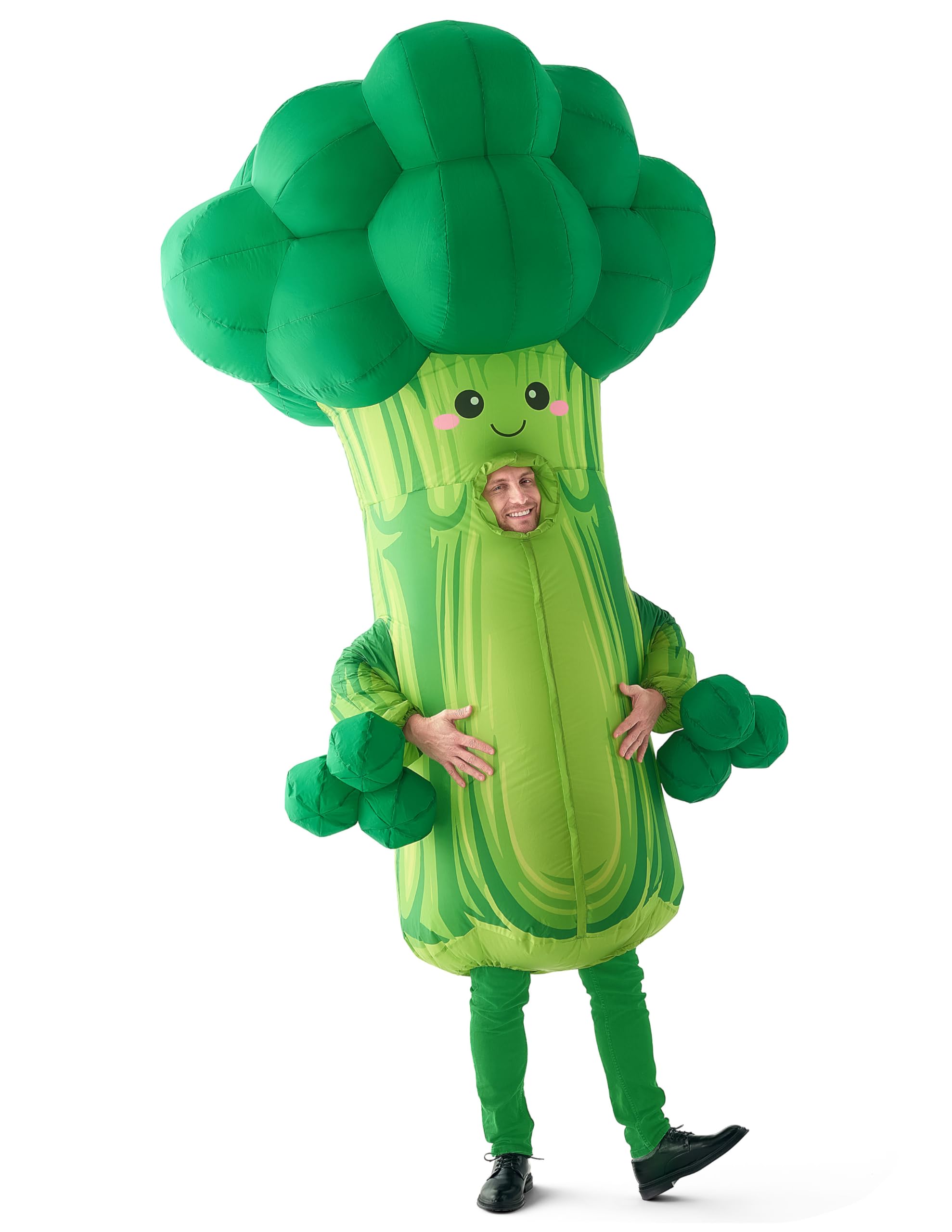 Photo 1 of Spooktacular Creations Halloween Inflatable Costume Adult, Full Body Broccoli Blow Up Costume, Funny Green Inflatable Suit for Halloween Cosplay Parties, Large(67In)