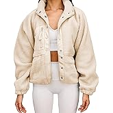 Aoang Womens Winter Coats Casual Lapel Long Sleeve Fleece Faux Fur Jacket