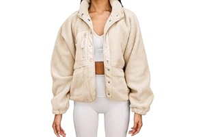 Aoang Womens Winter Coats Casual Lapel Long Sleeve Fleece Faux Fur Jacket