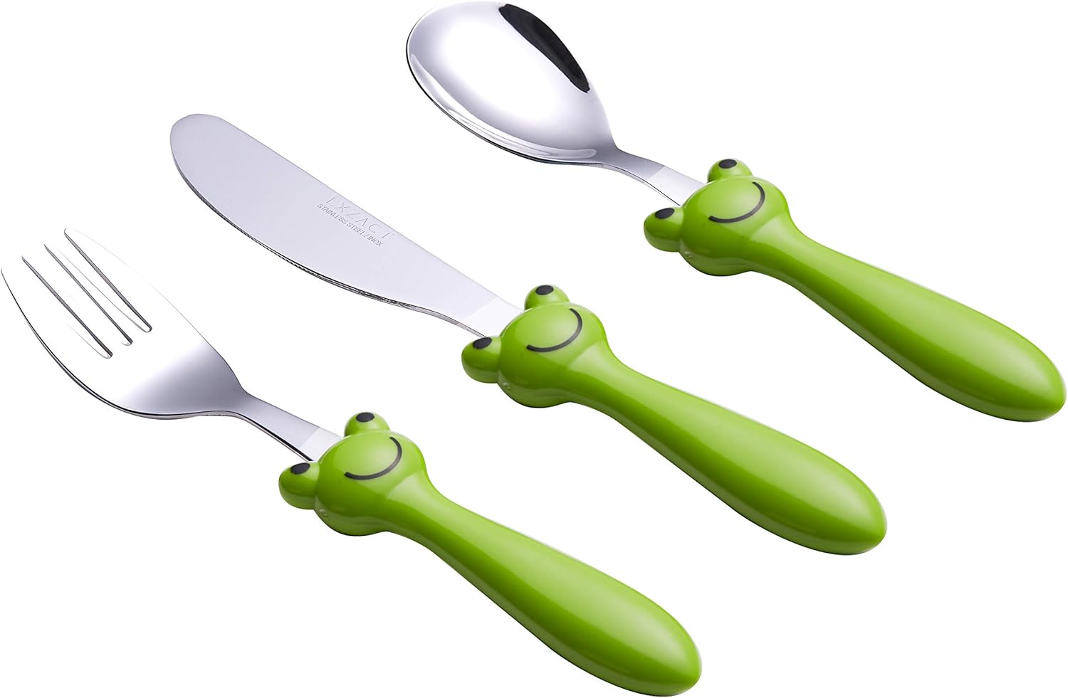 Exzact Children's Cutlery Stainless Steel 3pcs Set/Kids Cutlery/Toddler Utensils/Flatware, 1 x Fork, 1 x Safe Dinner Knife - Image 3