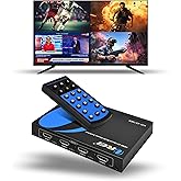 OREI HDMI Multi-Viewer 4x1 Seamless HDMI Switch - 4 Ports, IR Remote, Supports up to 1080p, Security Camera, HDMI Switch 4 in
