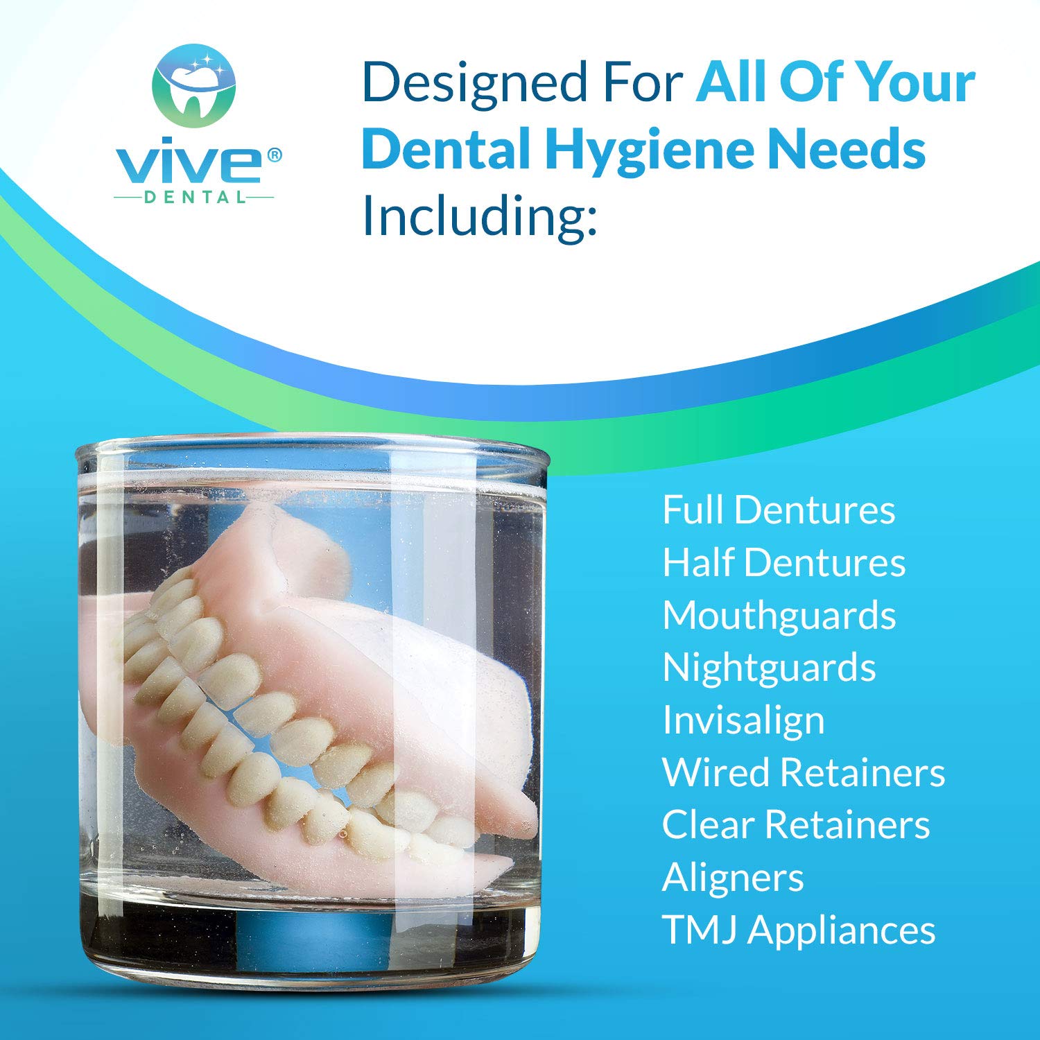 Vive Dental Retainer & Denture Cleaner Tablets (90 Ct) - For Mouthguard, Night Guard, Removable Partial or Full False Teeth - Overnight, Antibacterial Cleanse - Cleaning Removes Stains, Plaque, Odor : Beauty