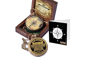 TA DIZAYN Gift for Grandson Brass Compass Engraved Quote | Memory Present to My Grandson Birthday, Baptism, Graduation, Confirmation, Love, Gift idea by Grandpa Grandma, 2025 Gift