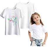 Sublimation T-Shirt Blanks for Toddler,3 Pack Unisex Kids Modal White Crew Neck Short Sleeve T Shirts