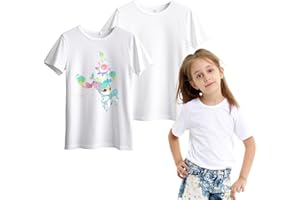 SINNSIDELIN Sublimation T-Shirt Blanks for Toddler,3 Pack Unisex Kids Modal White Crew Neck Short Sleeve T Shirt