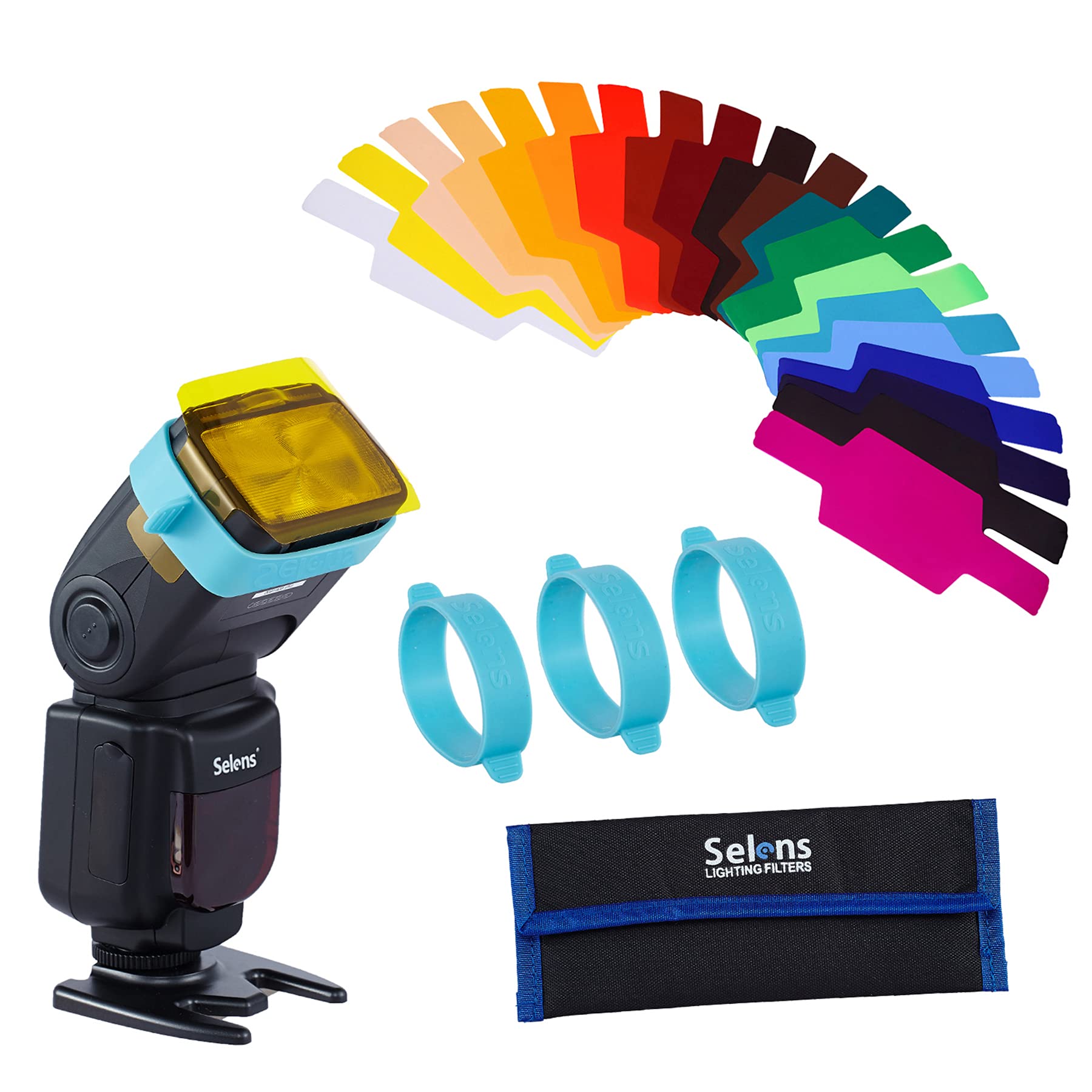 Selens Flash Gel Lighting Gels Filter Universal Light 20PCS Combination Kit with 3 Band Color Correction Photography for Camera Flash Speedlight Speedlite Strobe Light Photo Studio