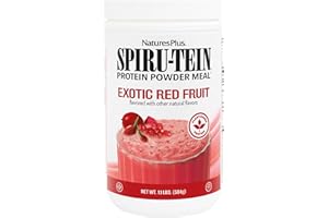 NATURES PLUS NaturesPlus SPIRU-TEIN, Exotic Red Fruit - 1.1 lb - Plant-Based Protein Powder - Vitamins & Minerals for Energy - Vegetarian, Gluten Free - 14 Servings