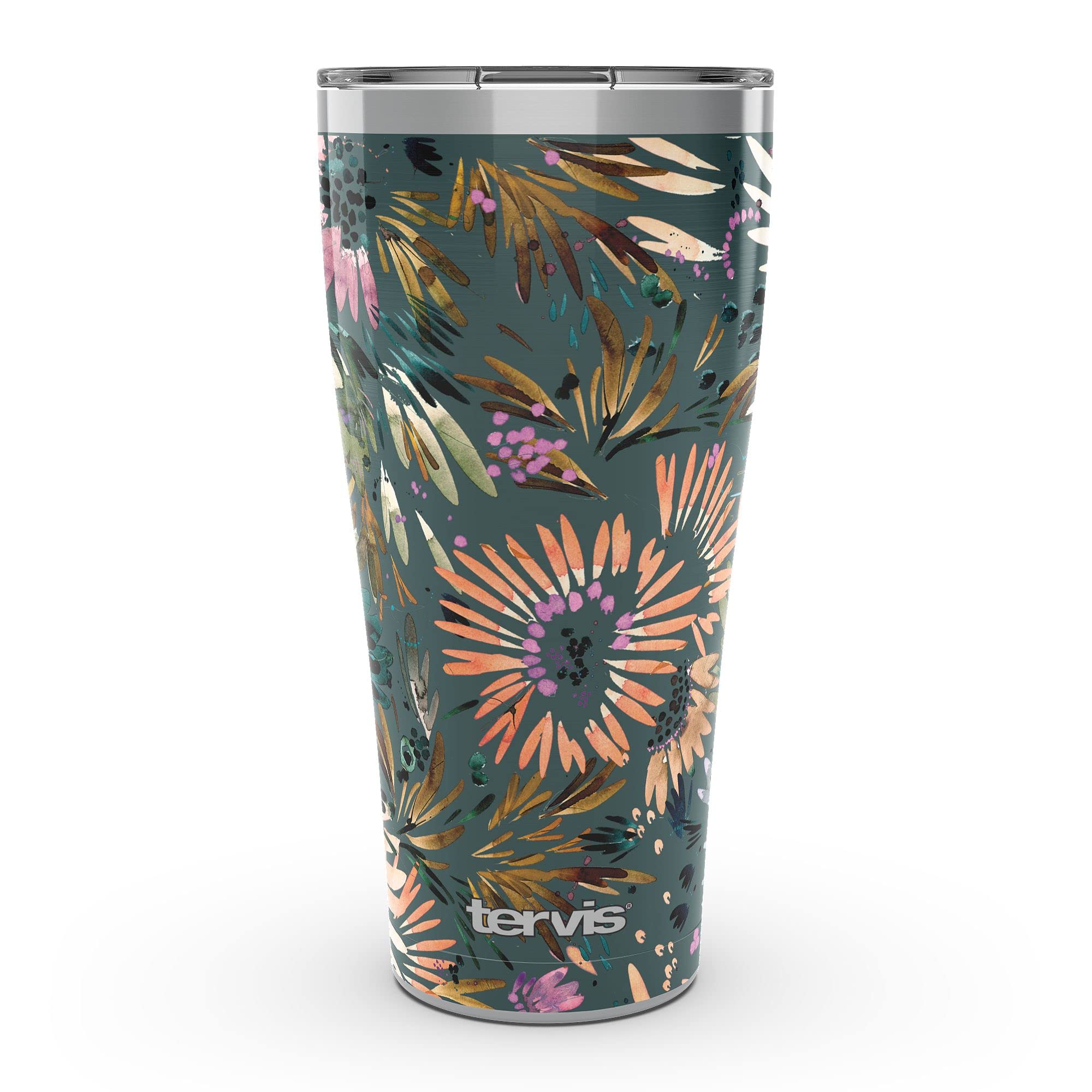 Tervis Triple Walled Kelly Ventura Insulated Tumbler Cup Keeps Drinks Cold & Hot, 30oz - Stainless Steel, Autumn Garden