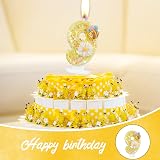mciskin Flower Bee Number 2 Candle Yellow Glitter for Cake Birthday view 6