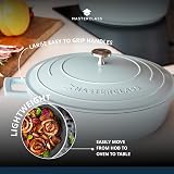 MasterClass Shallow Casserole Dish with Lid 4L 28 cm Sky Blue view 7