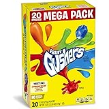 Betty Crocker Gushers Variety Pack of Strawberry Splash and Tropical Flavors Mega Pack 20 Pouches