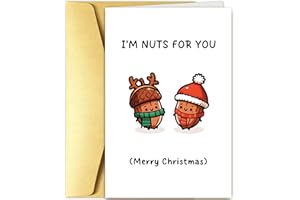 Goroar Funny Christmas Card for Wife Husband, Cute Christmas Card for Girlfriend Boyfriend, Xmas Cards for Him Her, I'm Nuts 