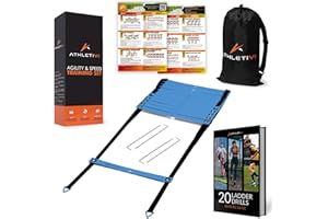 Athletivi Agility Training Equipment Set for Proffesional Training, Adults, Youth & Kids. Soccer & Footbal Training Set with Fixed-Rung Ladder - Enhance Speed, Power & Strength.