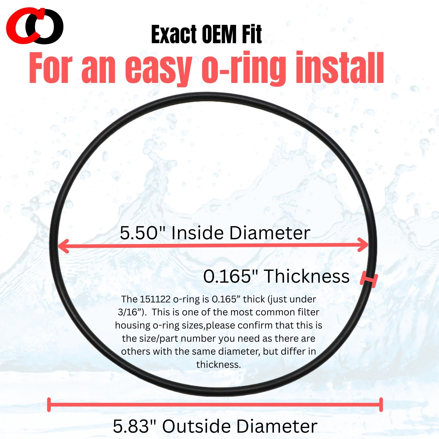 Captain O-Ring - Replacement 151122 O-Rings Compatible with Pentair Pentek Big Blue Water Filters OEM Size ORing Buna-N (3 Pack)