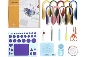 YURROAD 5MM Paper Quilling Kit Quilling Paper and Tools Set with Quilling Slotted Pen Quilling Template Board Quilling Comb Quilling Curling Coach