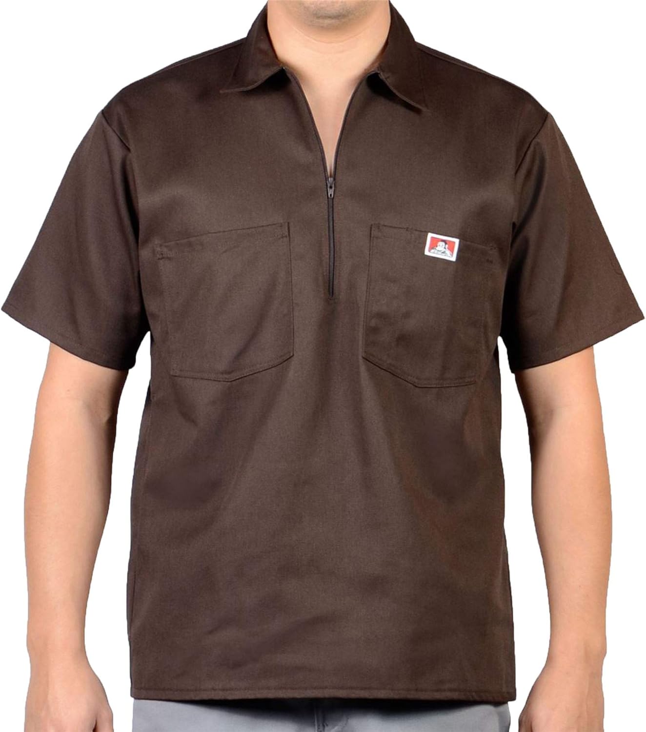 Ben Davis Short Sleeve 1/2 Zip Shirt: Clothing