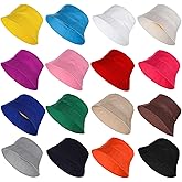 16 Pcs Bucket Hats Bulk - Fisherman Sun Hats for Men and Women, Unisex Solid Color Bucket Caps, One Size Fits All, Outdoor Fishing Hats for Sports, Travel, Leisure Activities